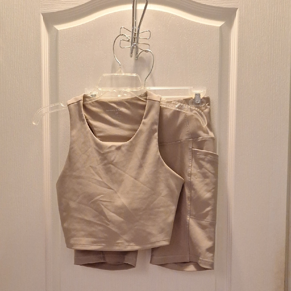 Harmony and BalanceWomen’s 2-Piece Ribbed Tank & Biker Shorts Set